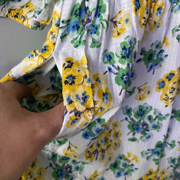 UNIQLO X PAUL & JOE Puff Sleeve Cotton Floral Dress with Pockets Size M - Picture 5 of 7